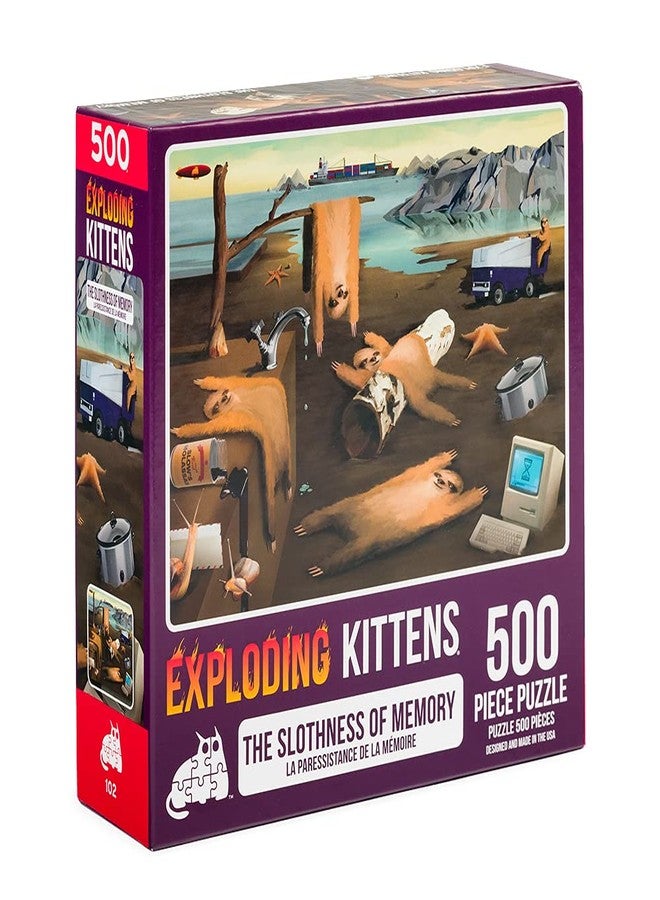 Exploding Kittens Slothness of Memory Jigsaw Puzzle by Exploding Kittens - 500 Pieces, Ideal for Adults, Teens, and Kids - A Funny and Artistic Sloth-Themed Puzzle - Image 1